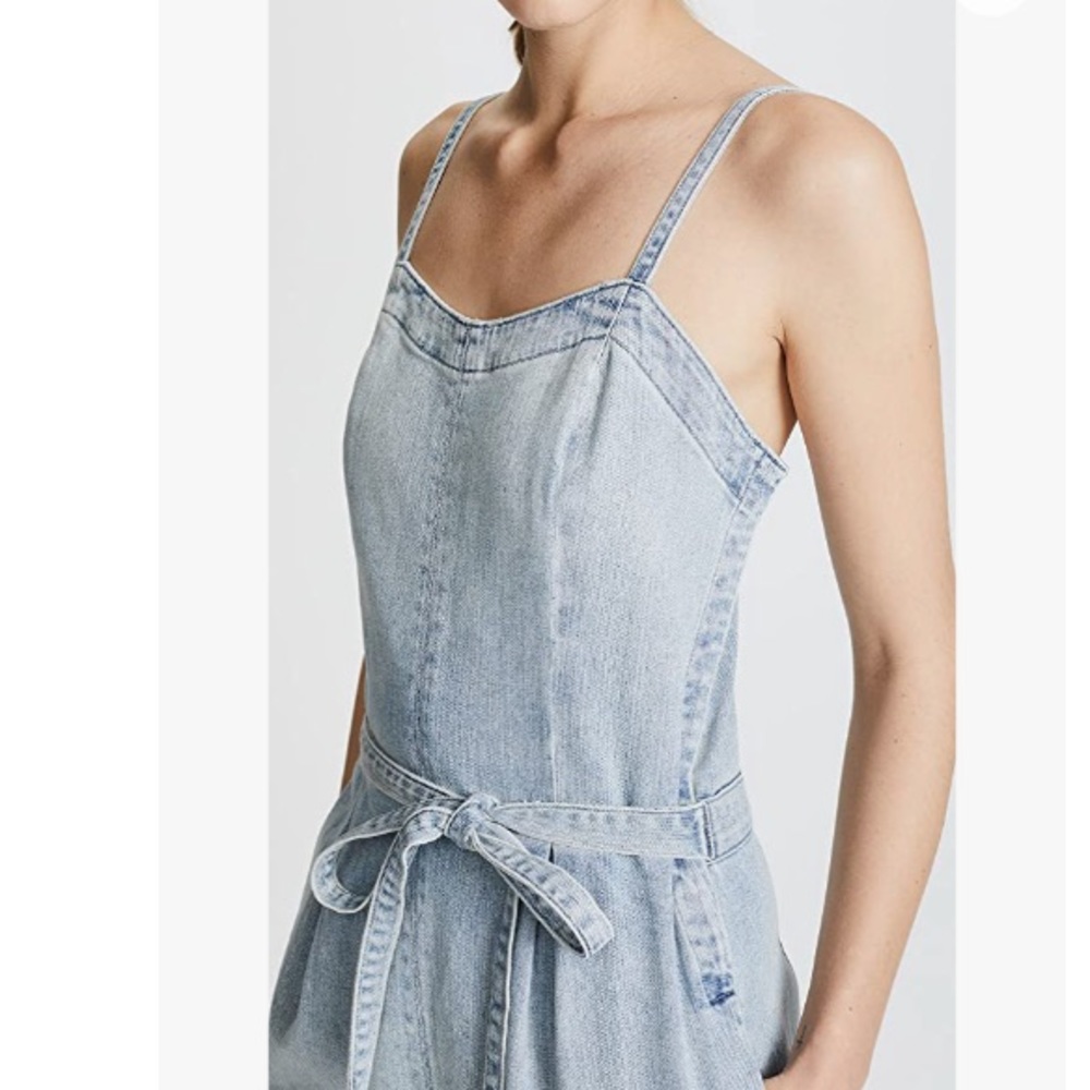 AG Adriano Goldschmied Women's Gisele light wash denim Jumpsuit with pockets